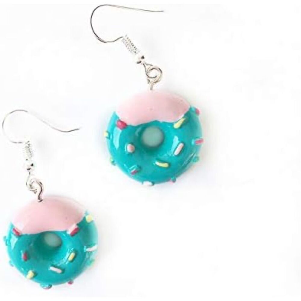 Frosted donut statement earrings